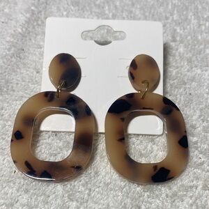 Tortoiseshell Acrylic Statement Drop Earrings